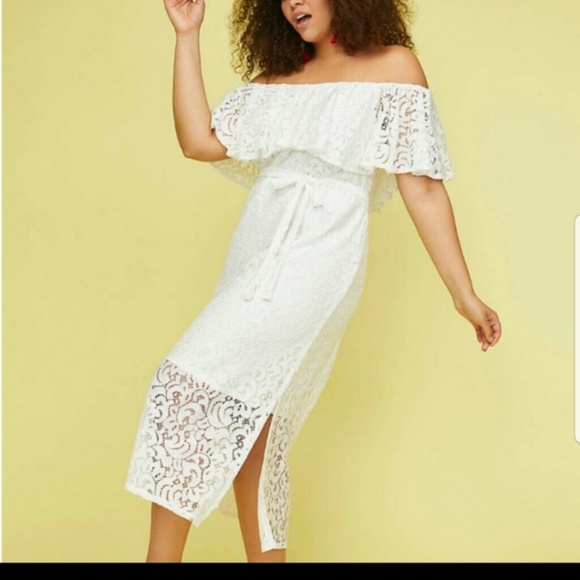 NWT Lane Bryant Off Shoulder White Dress 14/16 - Picture 1 of 16
